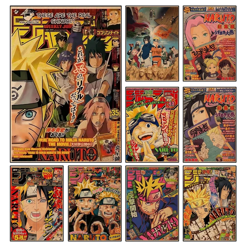 

Retro Classic Anime Naruto Kakashi Poster Sasuke Canvas Painting Prints Home Decoration Wall Art Child Room Decor Mural Cuadros