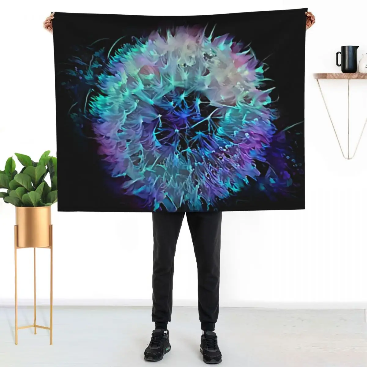 Blacklight Abstract: Dandelion Throw Blanket Warm Summer Beddings for babies for winter Sofa Quilt Blankets