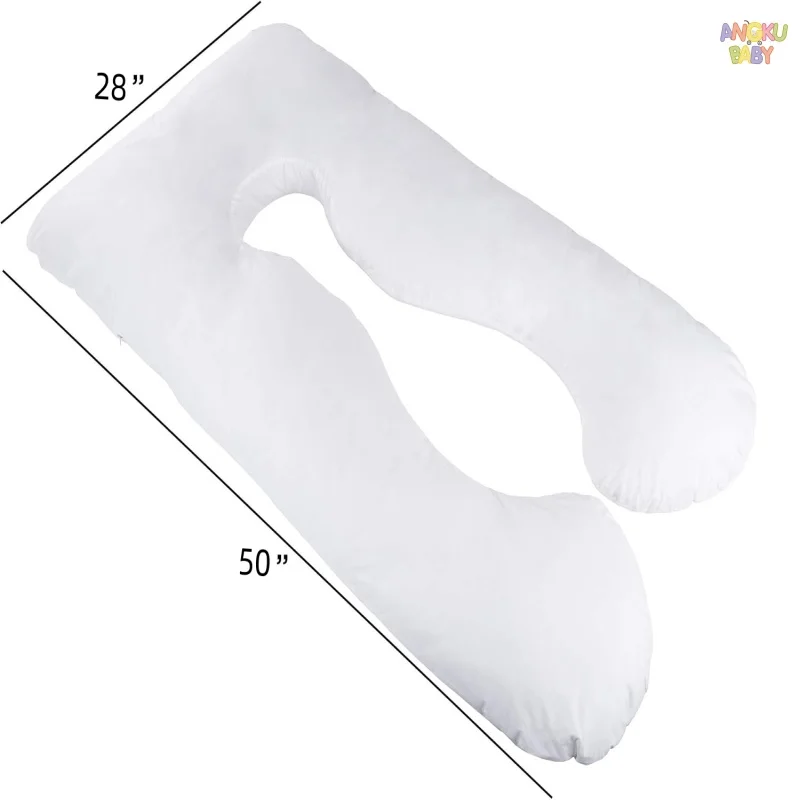 Almohada de Embarazo en Forma de U para Dormir, Cojín de Soporte Corporal para Embarazadas, Desmontable y Lavable, Almohada de Lactancia