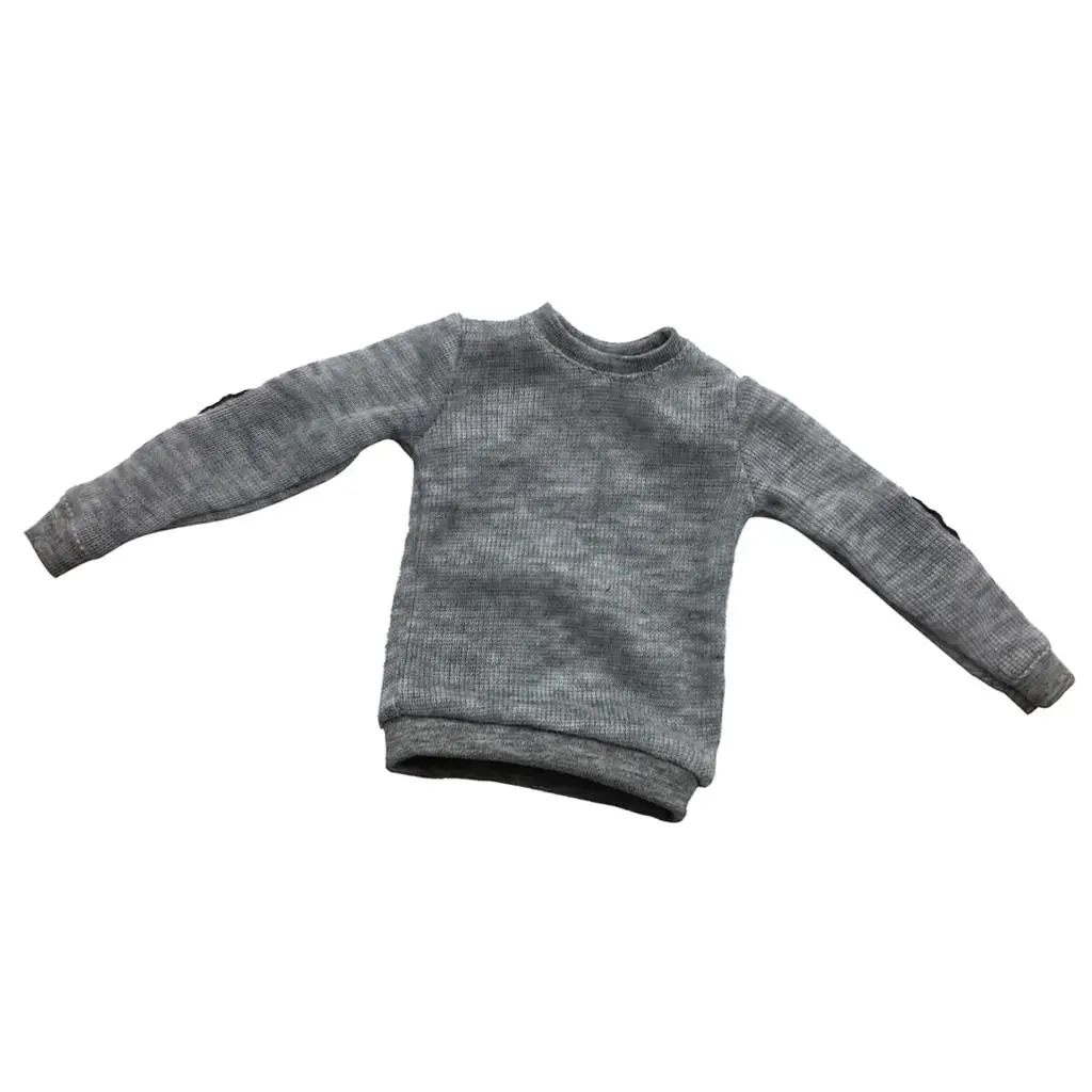 1/6 メンズ T シャツ ニット生地アパレル長袖トップ男性アクションフィギュア用に適しています