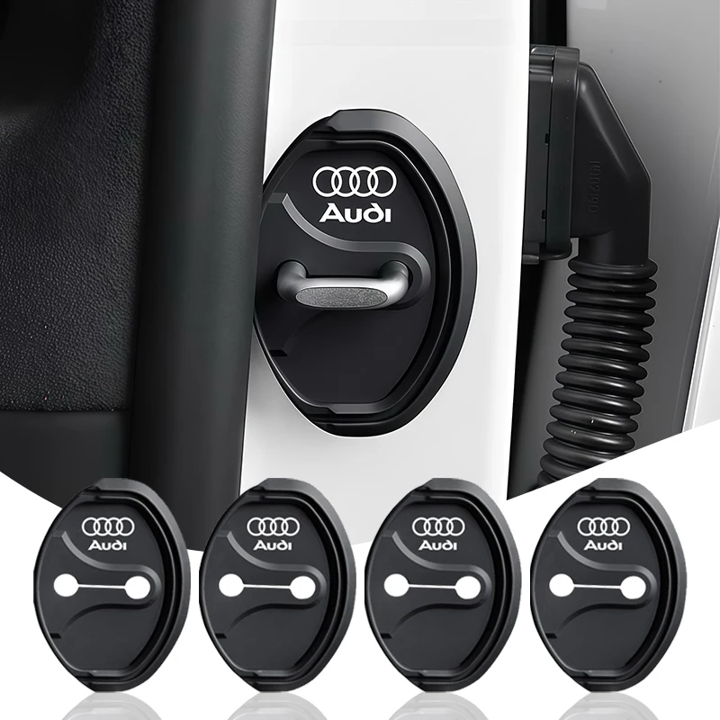 4Pcs Car Silicone Door Lock Cover Shock Soundproof Pad For Audi A1 A2 A3 A4 A5 A6 A7 A8 Q1 Q2 Q3 Q4 Q5 Q6 Q7 Q8 TT RS3 S5 B8 RS7