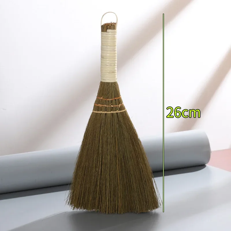 Household Manual Straw Braided Broom Small Handmade Dust Floor Cleaning Sweeping Broom Home Cleaning Tools Decoration Crafts