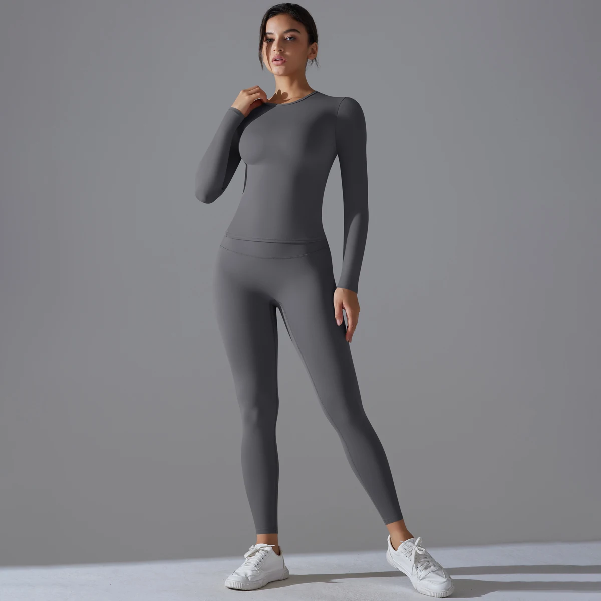 Yoga Suit Sports Set Sleeve Breathable Stretchy GYM Yoga Slim Fitness Active Top BreathableTummy Control Slimming Booty Leggings