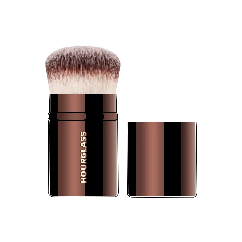 Hourglass Makeup Brush- Retractable Foundation/Blush Brush Soft and Skin-friendly Fiber Hair Fashion Design Single Face Brush