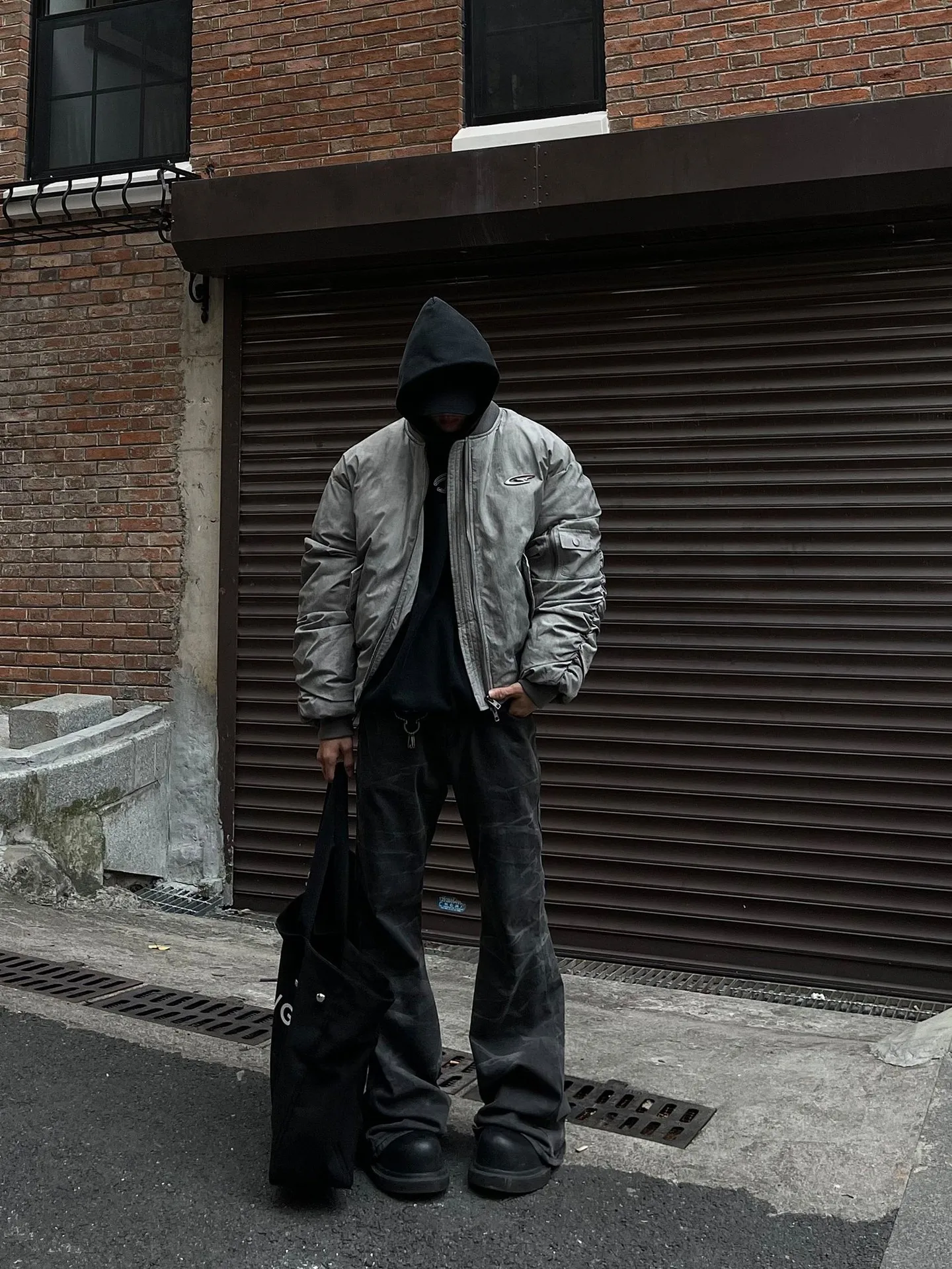 Winter Vintage Distressed Style Wrinkle Design Baseball Jacket Cotton American Hip Hop Coat Warm Parka
