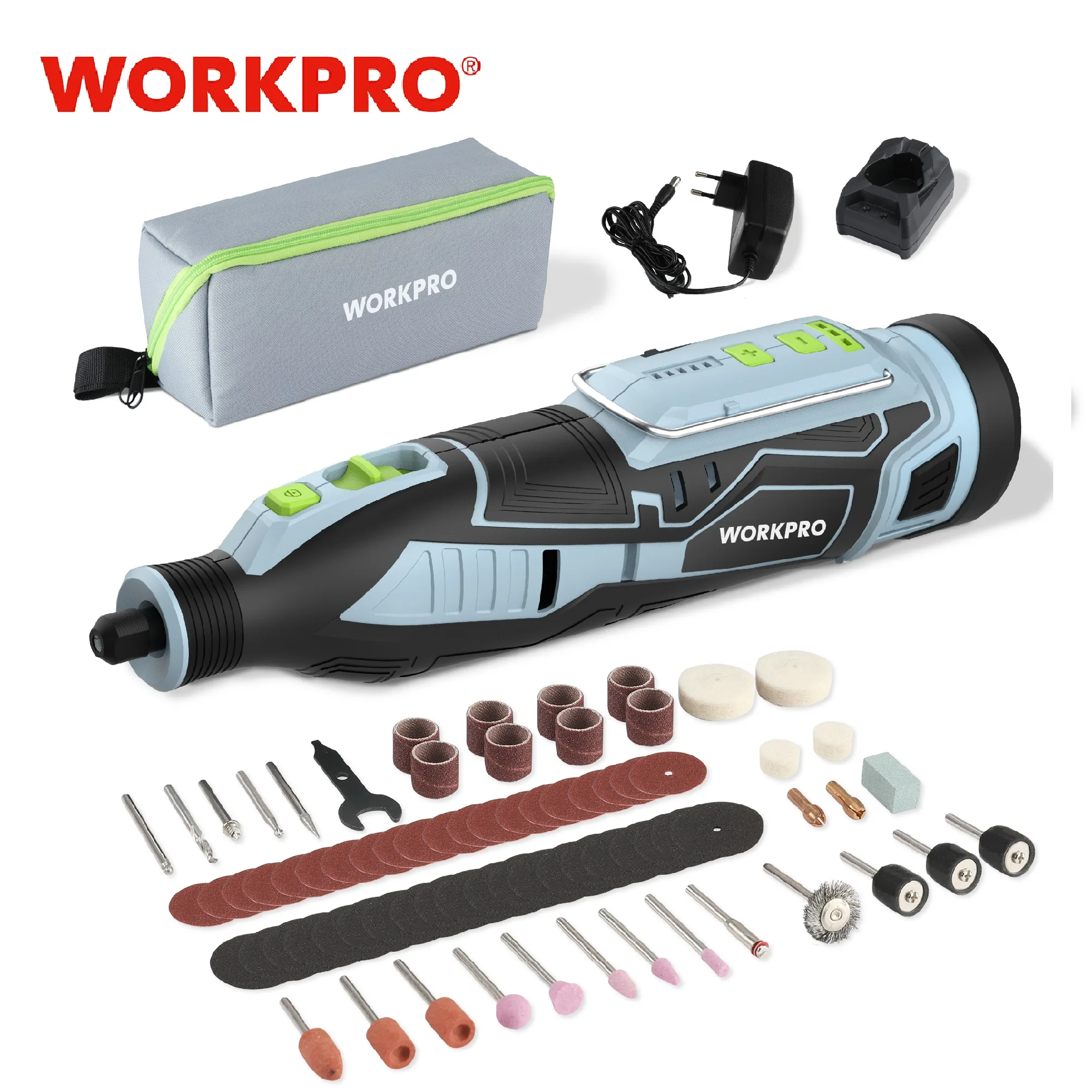 WORKPRO 12V Cordless Rotary Tool With Charger 5-speed 2.0Ah Mini Electric Grinder Machine Polishing Tools  & 114 Accessories new arrival grinding small machine stainless steel electric automatic coffee grinder for sale