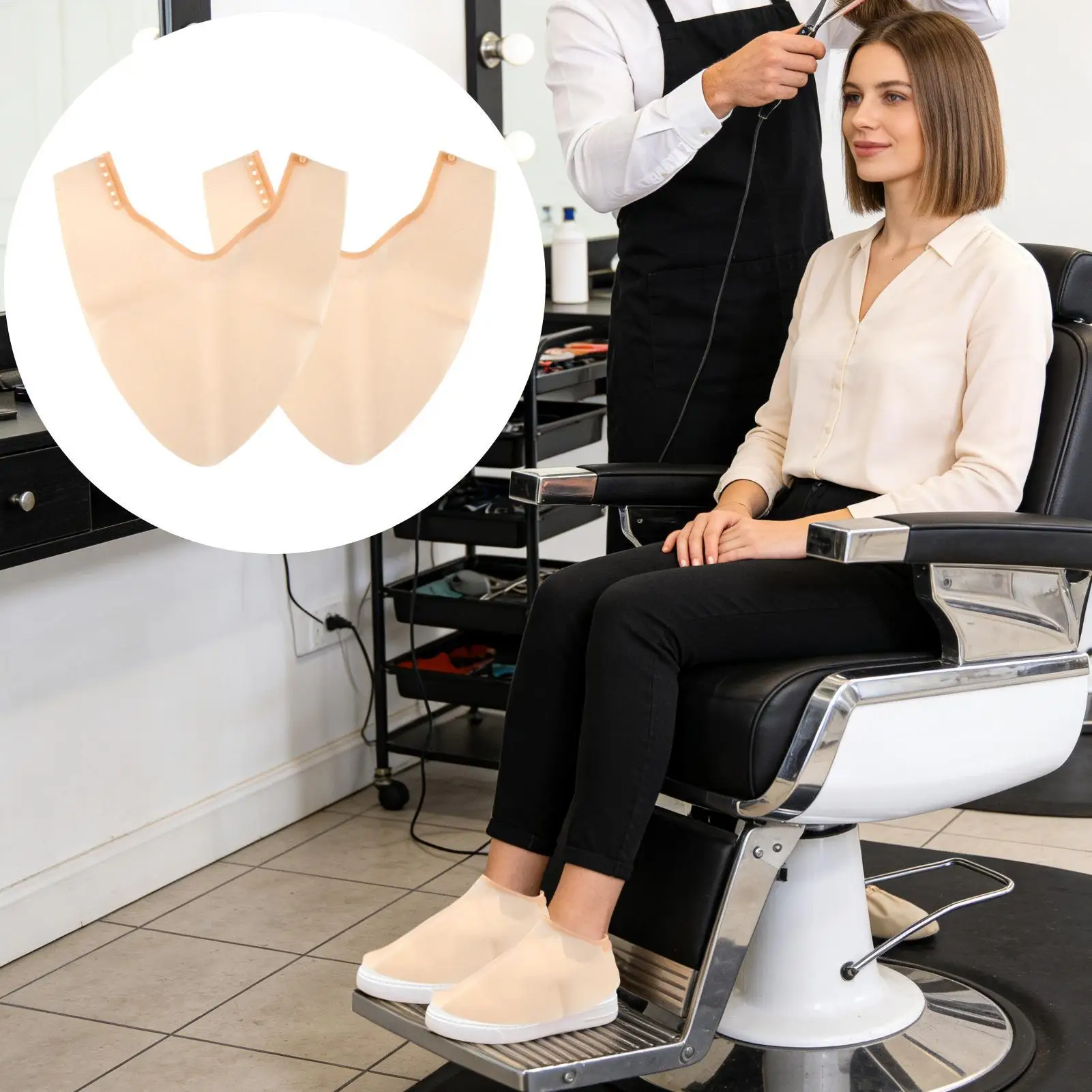 غطاء أحذية الحلاق سيليكون مقاوم للماء والغبار وقابل لإعادة الاستخدام، أغطية حماية لأحذية العمل للرجال والنساء