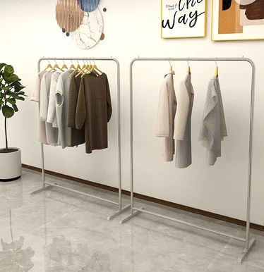 Clothing store display stand floor-to-ceiling stainless steel brushed silver display stand women's clothing children's clothing