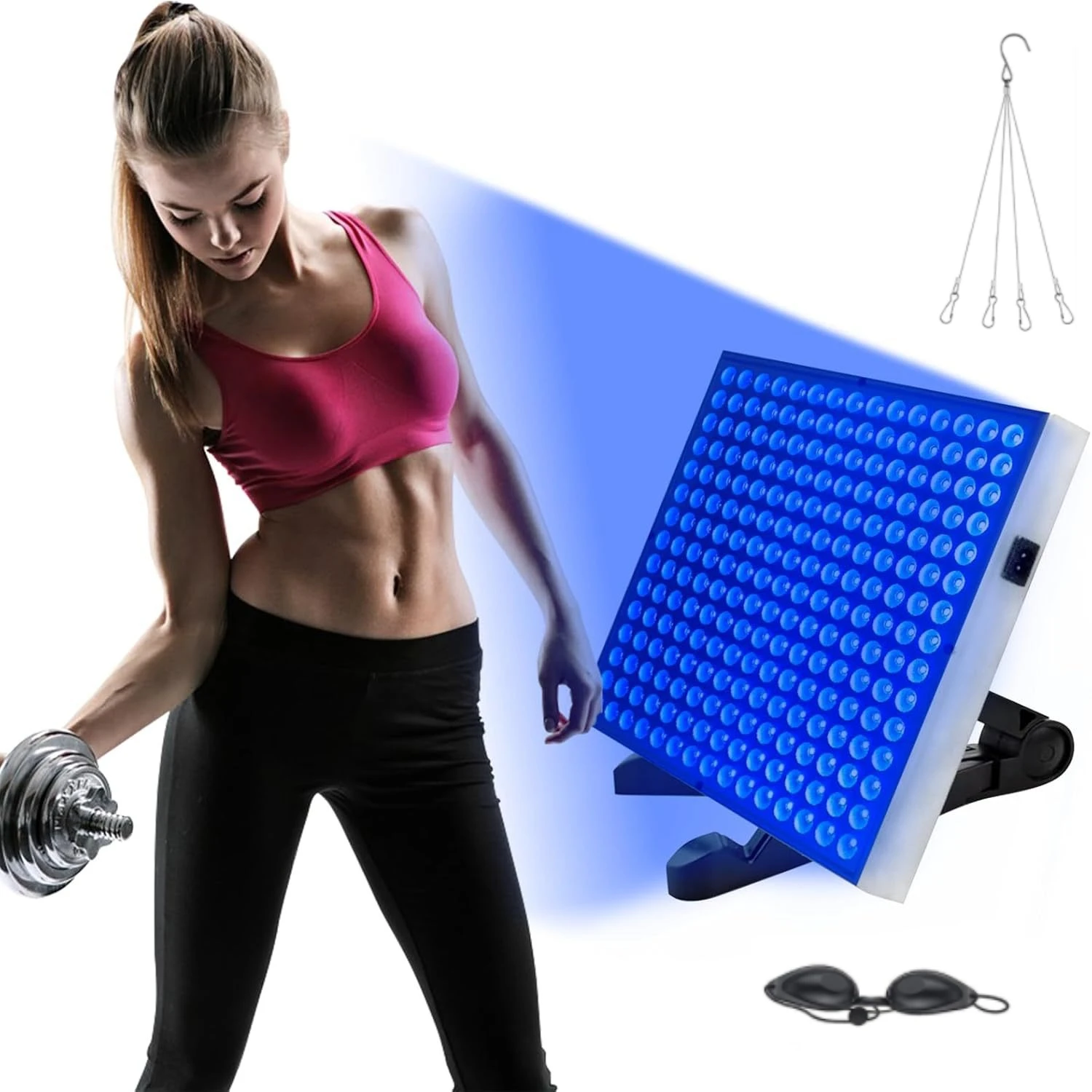 NEW 225PCS Lamp Blue Light Cold Laser LEDs Face Tanning Solarium Lamp with Stand, Beauty Skin Care For Body & Face Equipment 45W