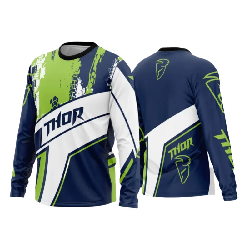 

2025 Thor Motocross Enduro Jersey Men's Women's Breathable Long Sleeve O-Neck T-Shirt Loose Off-Road Race Sports Unisex Pullover
