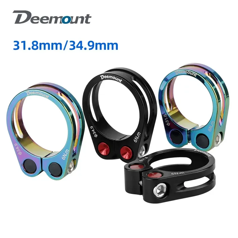 

Bicycle Seatpost Clamp 31.8/34.9mm CNC Anodized Alloy Fixing Ring Perforated Dual Nuts Firm Clip Cutout Light Weight Fastener