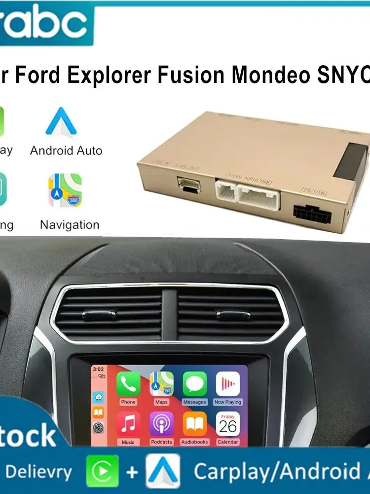 CARABC Wireless Carplay Android Auto für Ford Explorer Focus Fiesta C-Max Edge F-150 Fusion Taurus Sync 2 System GPS-Navigation