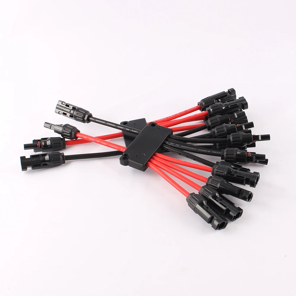 Solar-Parallelverbinder 2 zu 4/6/8 Y-Abzweig 10AWG Solarmodul-Abzweigverlängerung Solarkabel-Splitter für Parallelschaltung