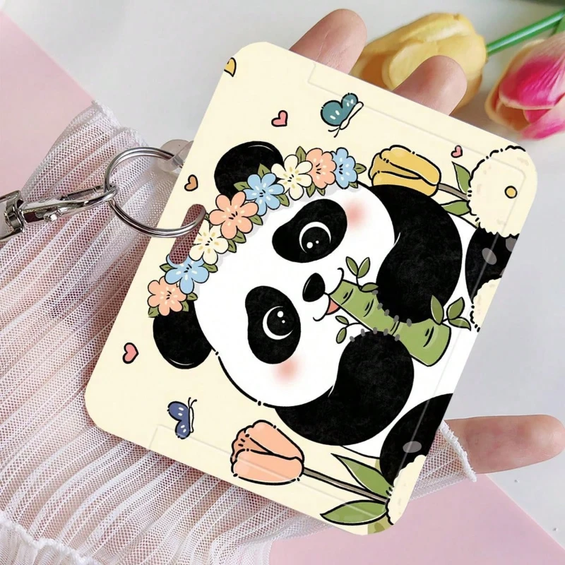 1pc Horizontal Version Card Holder Cute Panda for ID Card Holder Wallets Purse Business Credit Card Protector Cover Bags