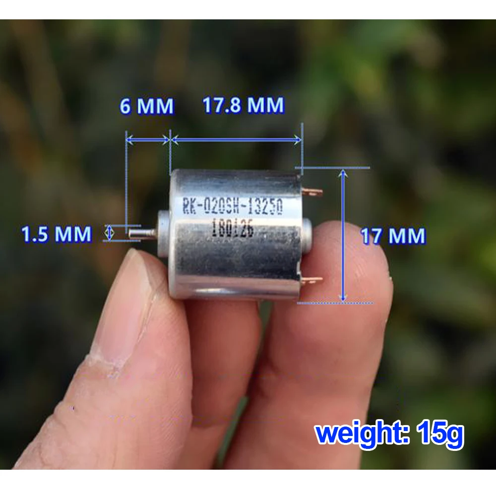 Mini 020 Motor DC 6V-12V 17800RPM High Speed Carbon Brush Motor Rare Earth Magnetic Mini 17mm Motor Robot Servo Steering Motor