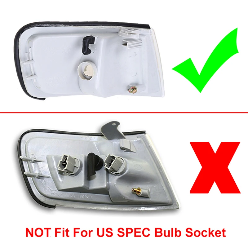 Fit For Honda Accord 1993 1994 1995 1996 1997 1998 Front Bumper Turn Signal Light  Corner Lamp Housing Clear Lens Left & Right