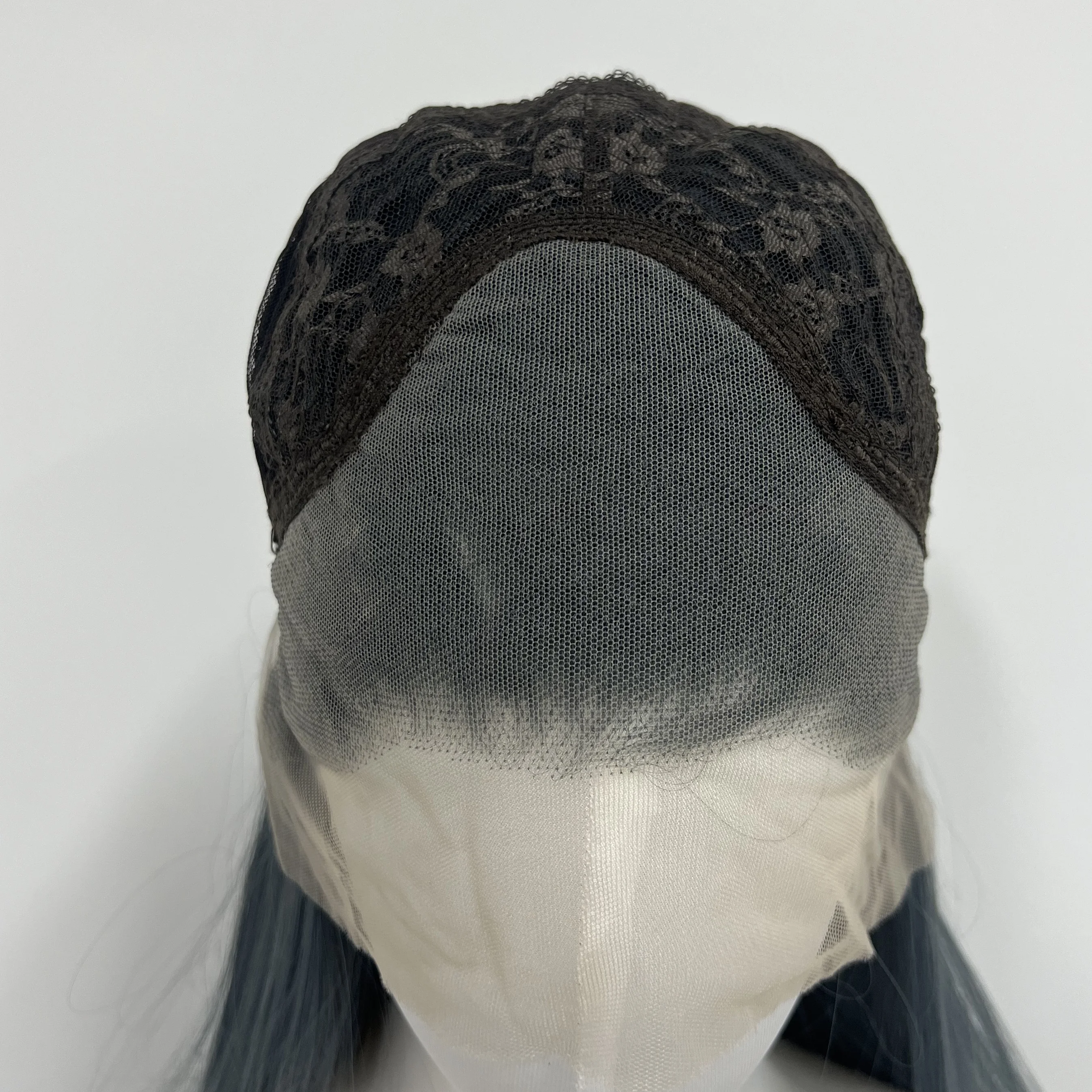 Пепельно-синий парик фронта шнурка для женщин Специальный синий 26 дюймов 13x4 Длинные прямые синтетические парики шнурка Природные волосы Фронтальный парик Косплей