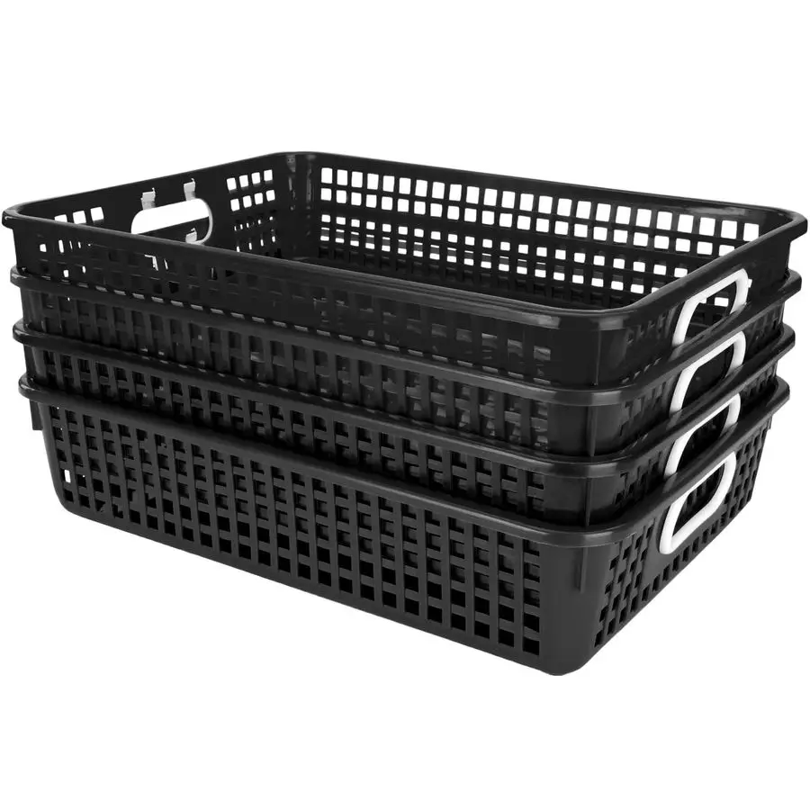 

14x10 Desktop Paper Storage Basket Black