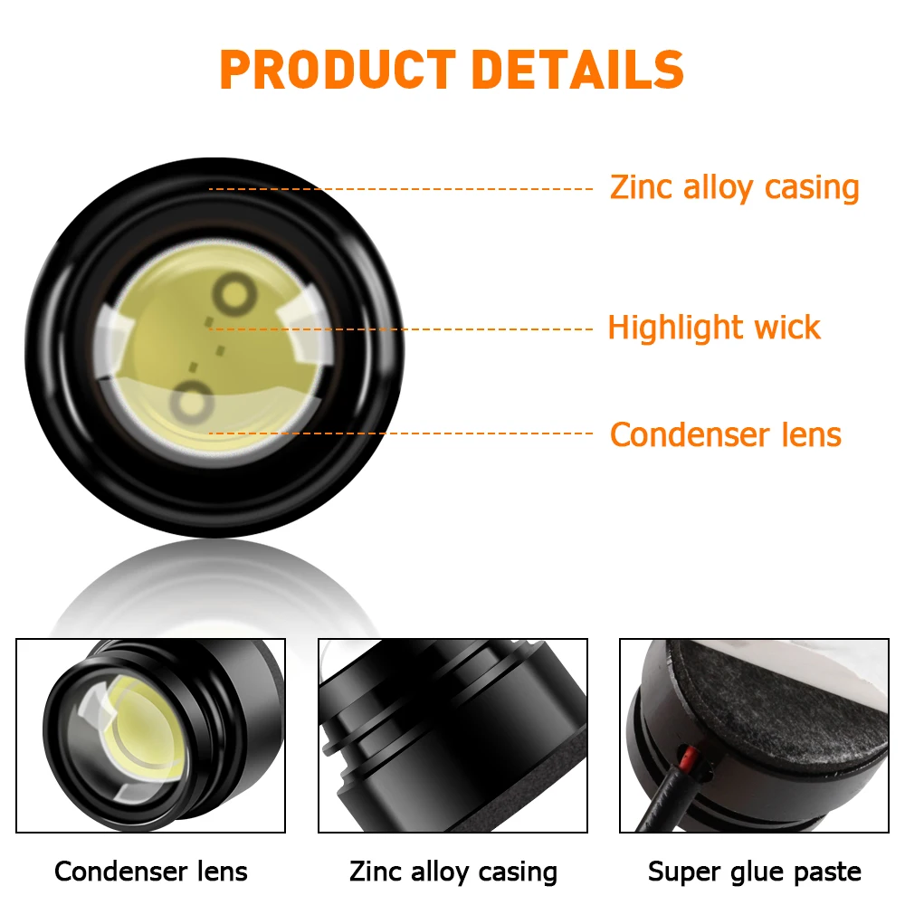 4 in 1 Led Eagle Eye Flashing Warning Light With Remote Control Car Lights Strobe Signal Lamp Drl Daytime COB Hawkeye Lights 12V