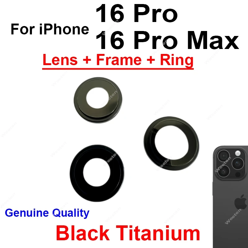 For Iphone 16  Pro 16 Pro Max Rear Camera Glass Lens Back Main Camera Outside Ring Frame Cover Bezel Bumper Spare Parts