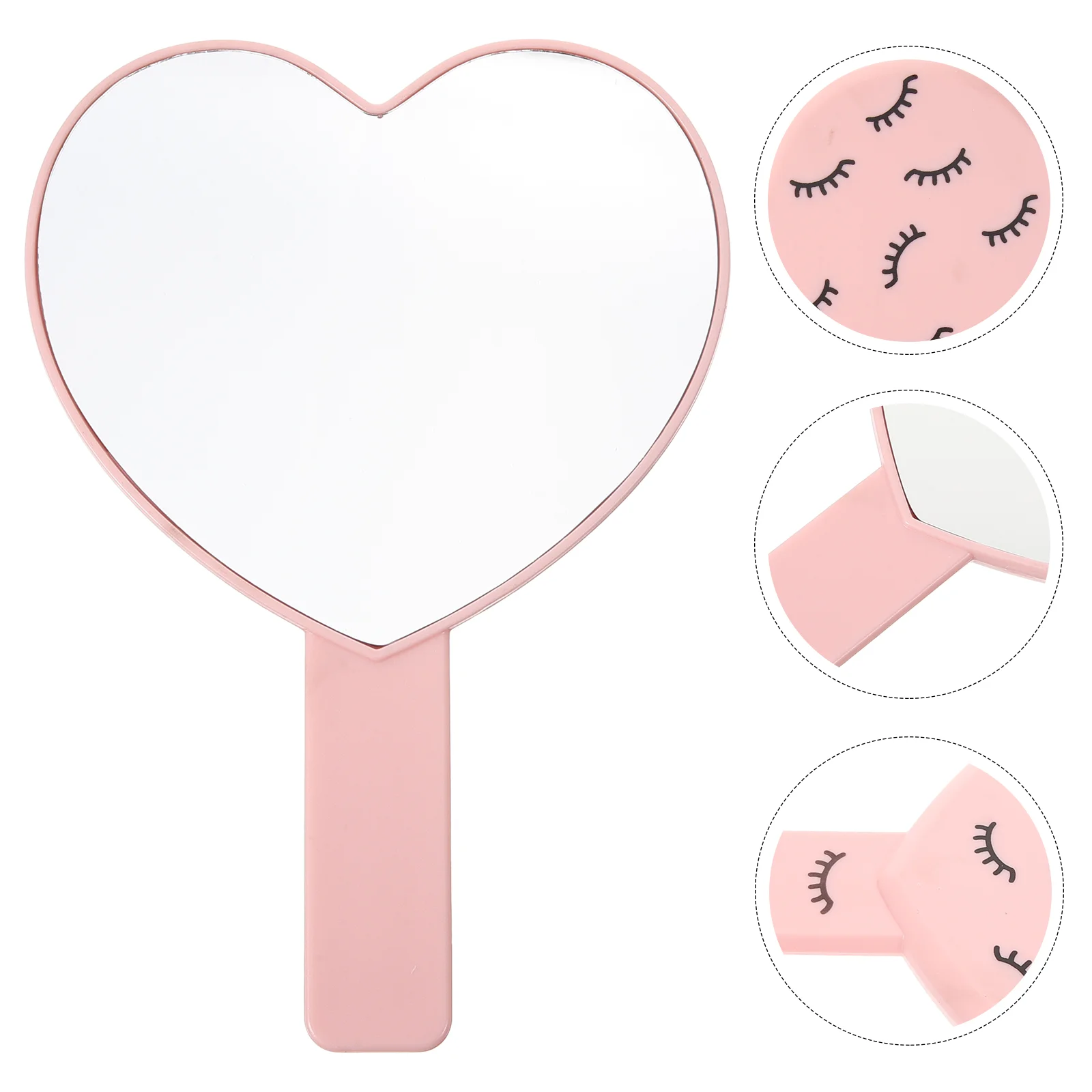 Miroirs de maquillage de voyage pour femme, portefeuille cœur, sac à main compact, main en plastique, Miss Vanity Light