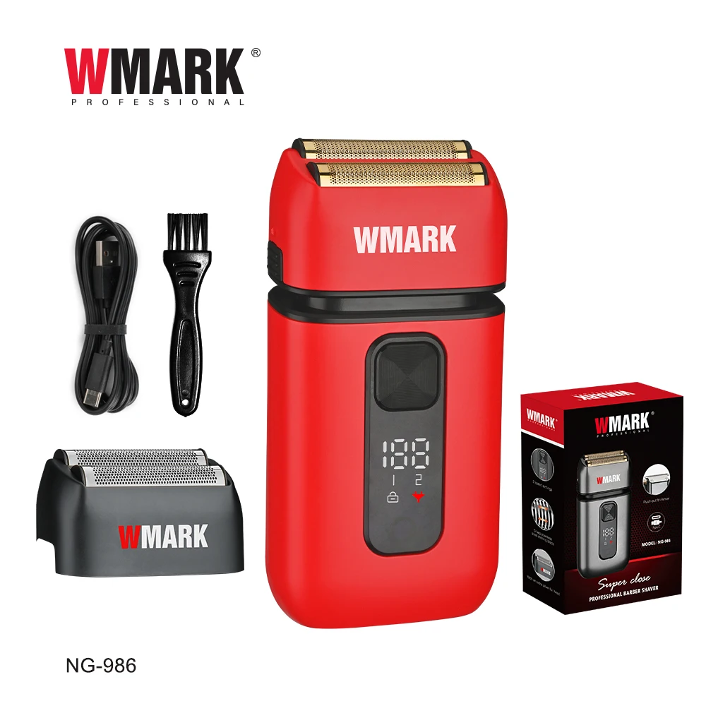 WMARK NG-986 Barber Shaver Shaper Electric Shaver Beard USB Electric Razor For Oil Head Shaving Machine Push White, 8100~8300RPM