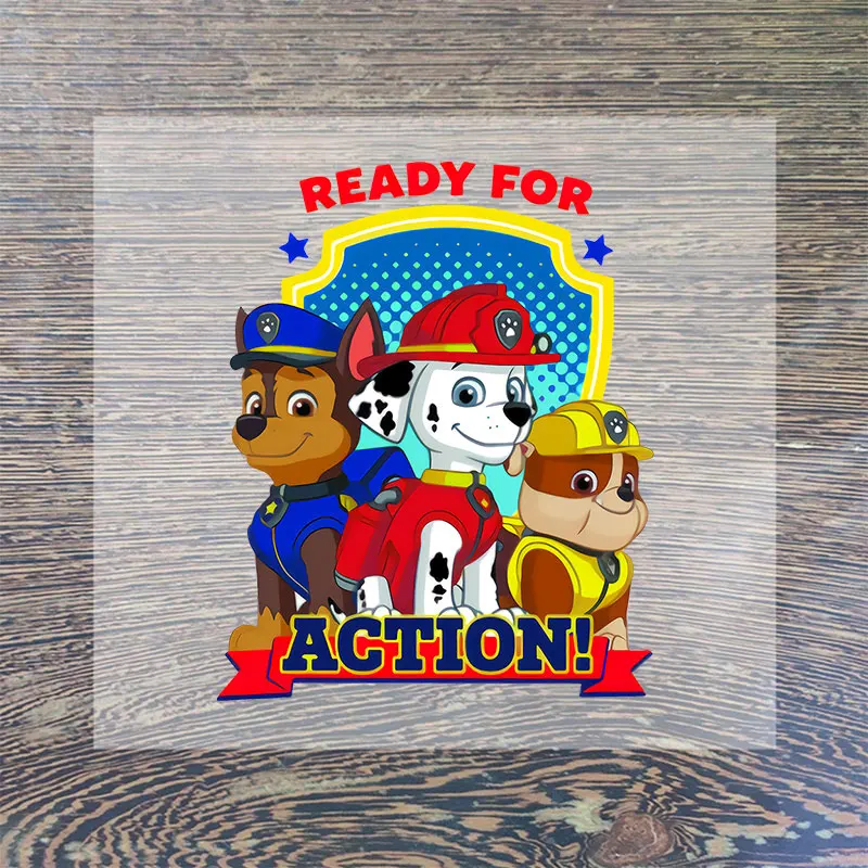Paw Patrol mode fer sur patchs pour vêtements Anime dessin animé bricolage T-shirt transfert de chaleur Patch vêtements personnalisé vinyle autocollant cadeaux
