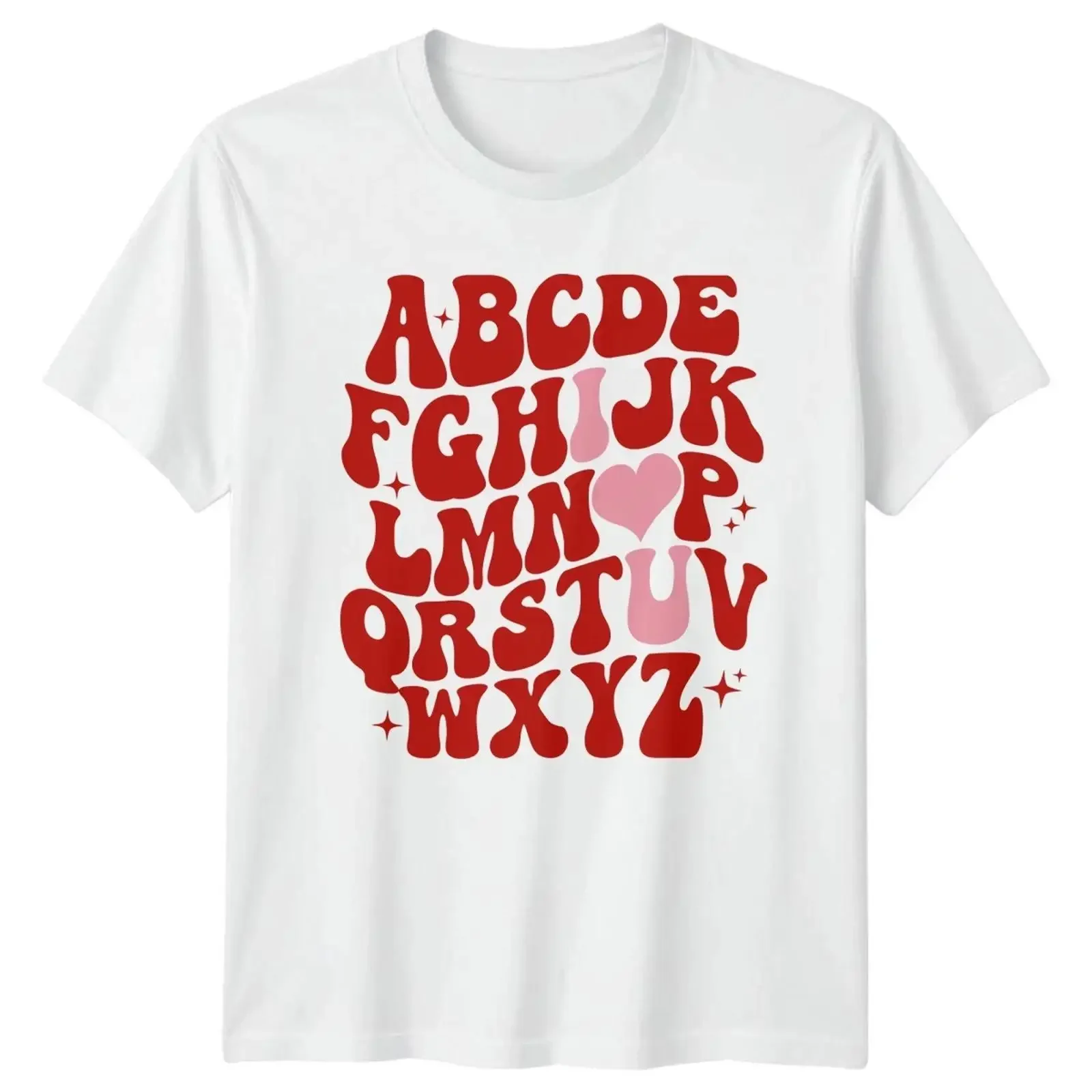 I Love U Alphabet Retro Message Herren Damen Grafik T Shirt vintage Washed Slightly streetwear Versatile Stretched Comfortable