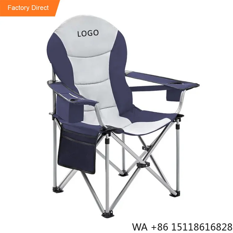 Luxury Large Oxford Quick Open Portable Collapsible Reclining Picnic Camping Chair With Cooler Bag Outdoor for Fishing Camping