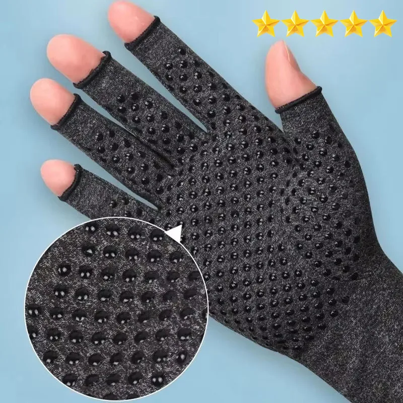 【Hot sales】Adhesive Black Gloves Protective Half Finger Cycling Anti-slip Sports Outdoor Fitness Cycling Gloves