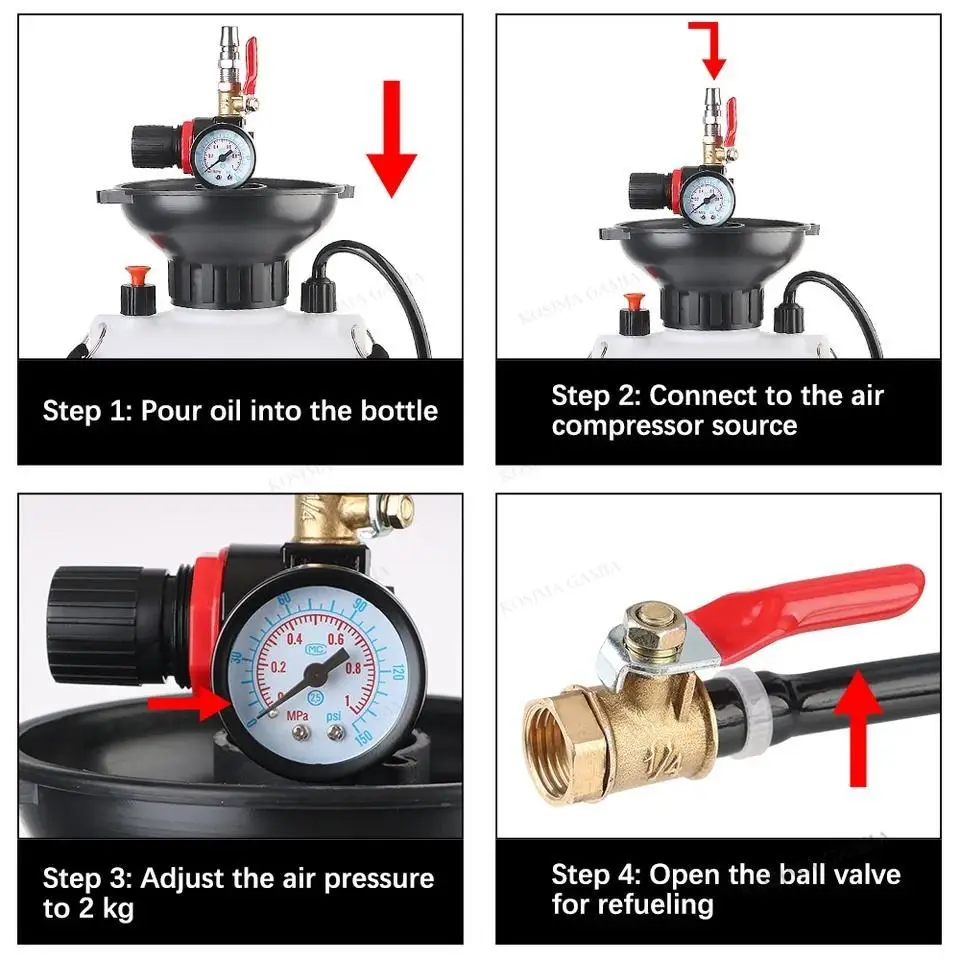 Professionelle 5L Pneumatische Flüssigkeitspumpe 1000PSI für ATF und Getriebeöl Nachfüllung Getriebeöl-Einfüll- und Extraktionswerkzeug – Detail 5