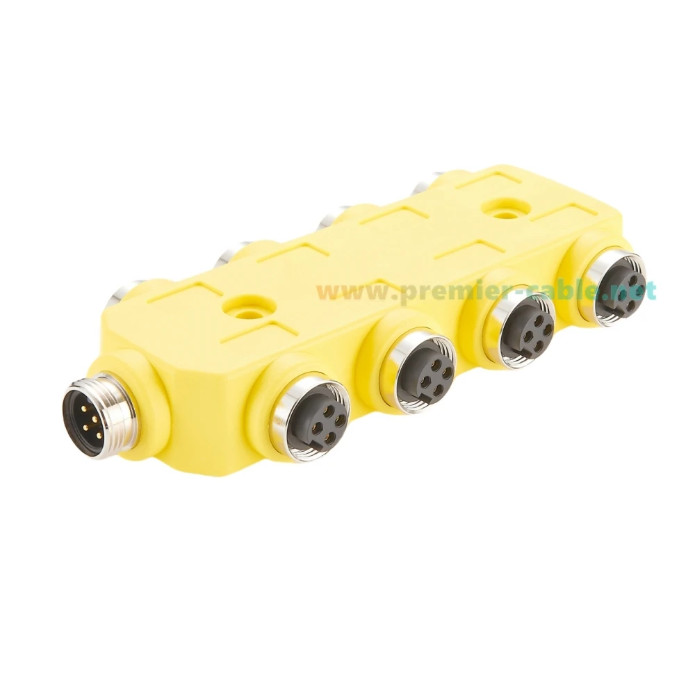 4 أقطاب 8 منافذ 7/8 بوصة Mini-change DeviceNet Aux Power Junction Box MiniFast A-Size MPIS Side Mount صندوق توزيع سلكي متوازي
