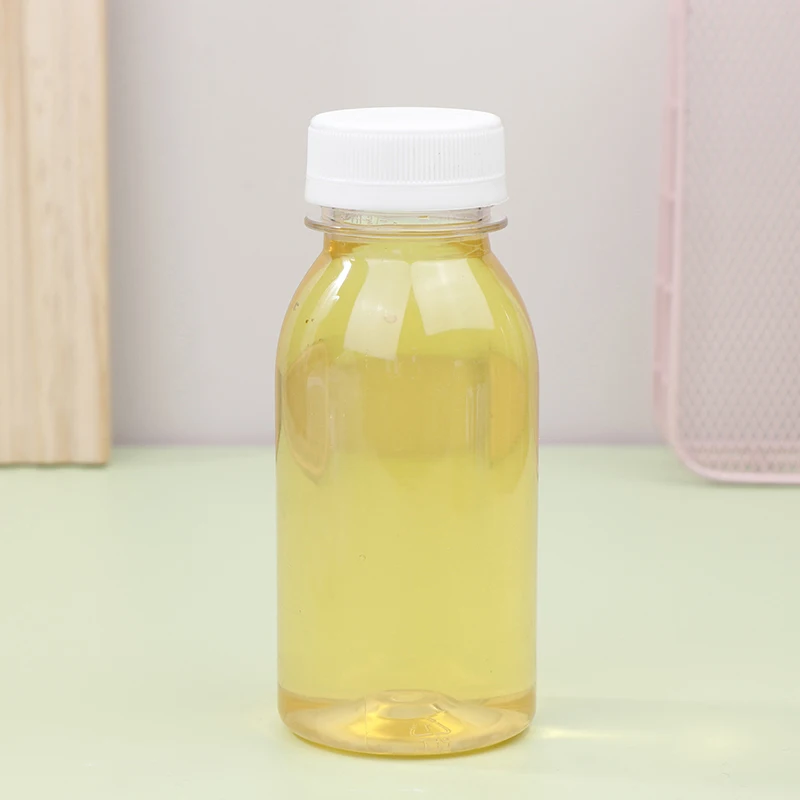 Botella de agua de plástico transparente para niños, 6 piezas, 200ML, botella de bebida de leche PET con tapa, botellas de agua vacías portátiles
