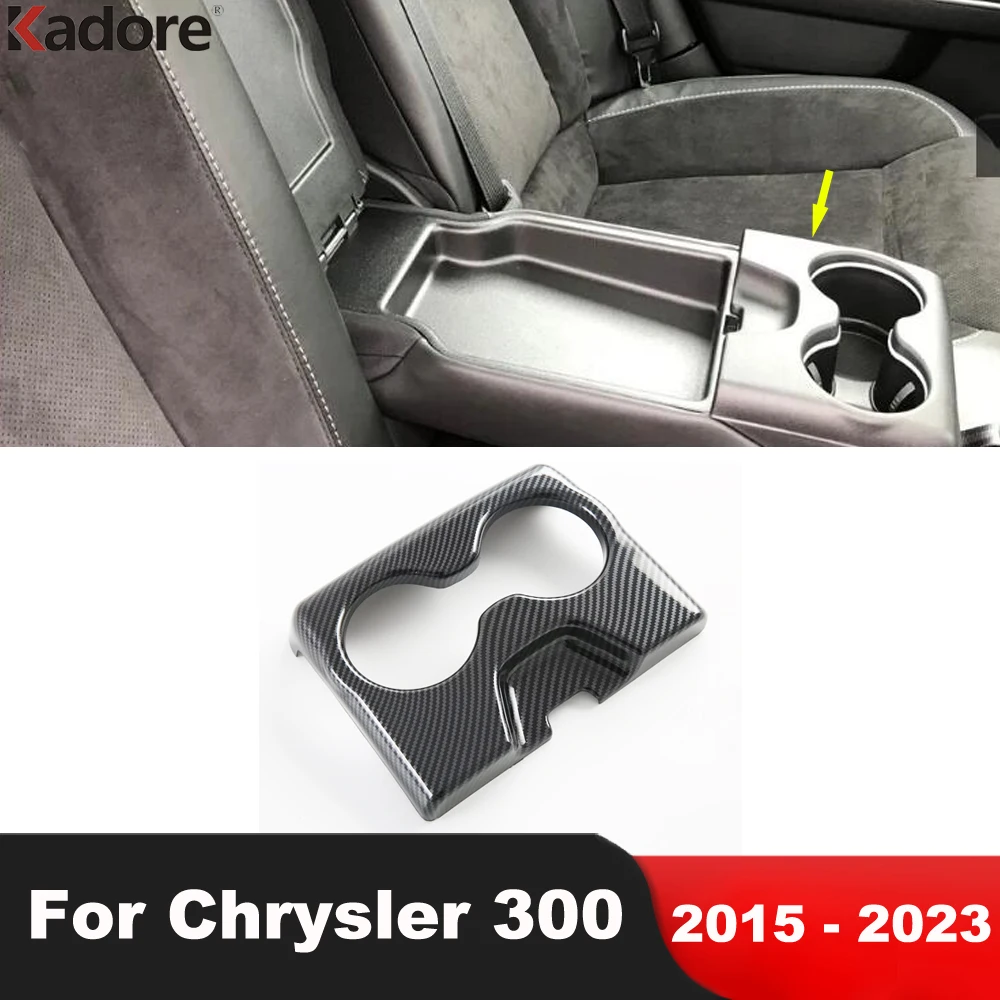

Для Chrysler 300 2015-2023: накладка на рамку заднего подстаканника из углеродного волокна, аксессуары для интерьера автомобиля