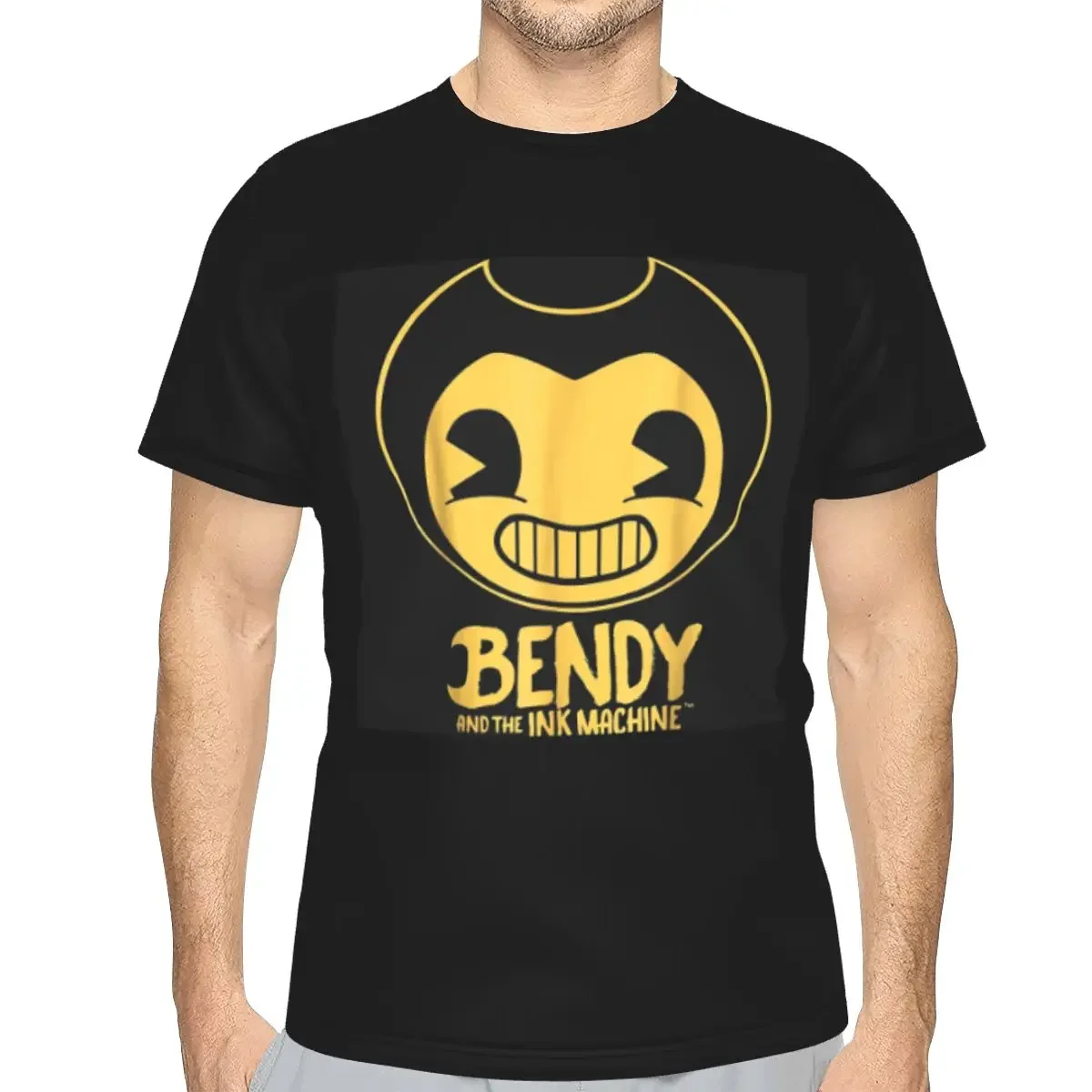 Camiseta de poliéster Bendy-Ink-Machine, camisetas de moda para hombre, camisetas de manga corta con cuello redondo para hombre