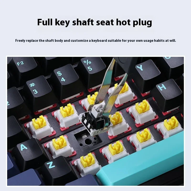 Imagem -04 - Pro Teclado Mecânico sem Fio 3-mode Hot Swap Junta Rgb Baixa Latência Baixo Ruído Personalizado E-sports Jogos Aula-f87