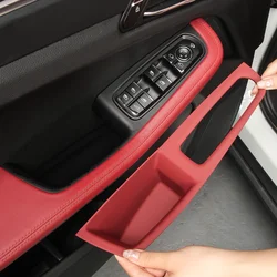 For Porsche Macan LHD Car Door Handle Organizer Storage Box Door Handle Panel Protector Sticker Phone Holder Auto Accessories