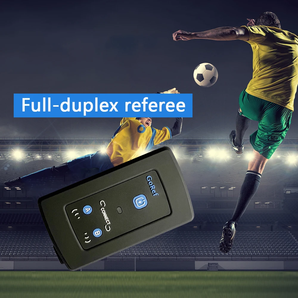 GOREF Football Referee Intercom Headset 1200M Full Duplex Bluetooth 5.1 Soccer Interphone Wireless Communicator Same As FBIM