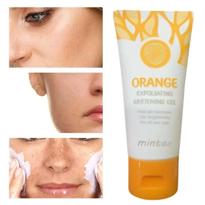 Orange Exfoliateing Gel Brightening Body Facial Exfoliator For Women Deep Cleaning Scrub For Visibly Smoother Brighter Face Skin