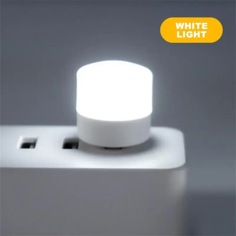 Mini luz nocturna USB LED, enchufe USB, protección ocular, lectura, pequeña, redonda, lámpara de dormir para dormitorio