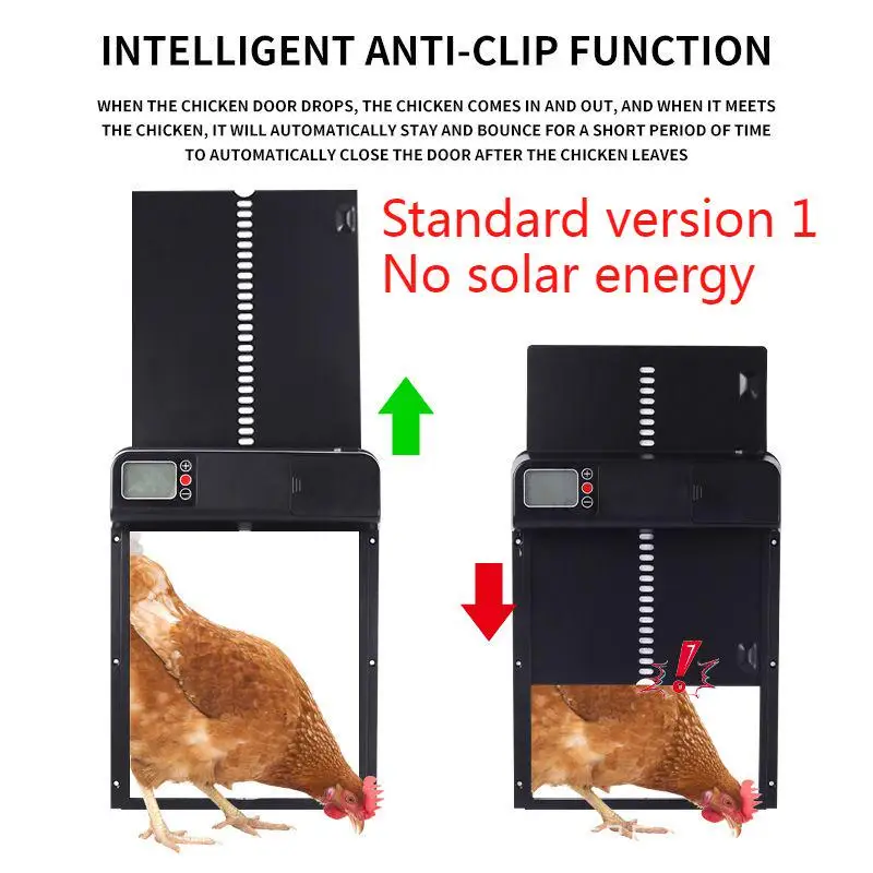 Intelligent Automatic Chicken Coop Door with Timer Anti-Pinch Sensor Waterproof Electric Poultry Gate Farm Chicken House Door