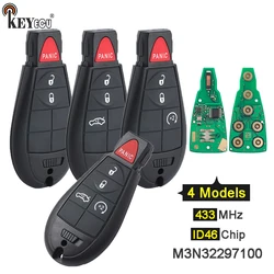 KEYECU 433MHz ID46 Chip FCC ID: M3N32297100 2+1/ 3+1 4 5 Buttons Remote Key Fobik Fob for Dodge Dart 2012 2013 2014 2015 2016