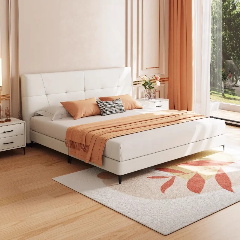 Cama doble Simple moderna, dormitorio De madera barato, Bases De cama Modulares Queen De tamaño completo, Casa doble, Camas De Dormitorio, muebles para el hogar