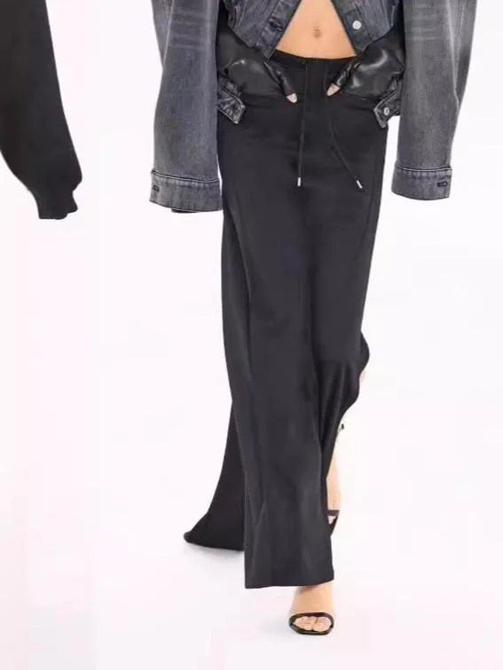 

Юбка-свитшот миди с высокой талией, вышивкой и подолом «рыбий хвост», на эластичной резинке, в корейском стиле, повседневная, из полиэстера