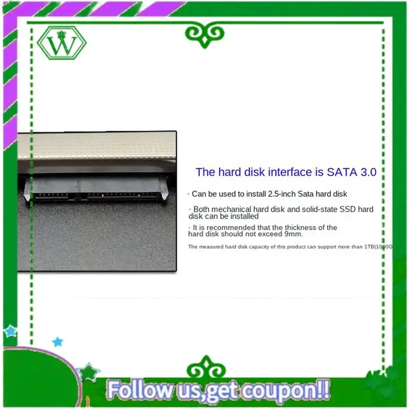 Reliable-SATA Second Hard Drive SSD Hard Drive 9.0Mm As Shown All Aluminum Ultra Slim Optical Bay