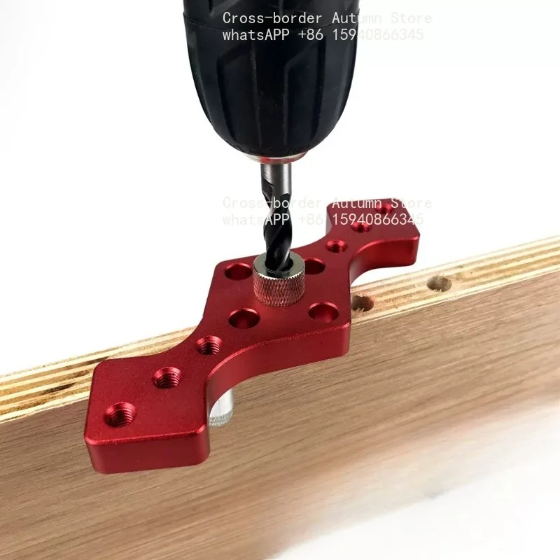 Woodworking Drilling Red Metal Locating Jig Drill Guide Locator With Drill Bits Diamond Hole Positioning