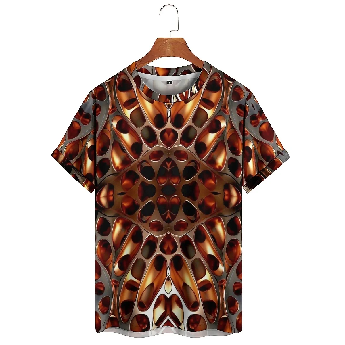 Men's Minimalist High-quality 3D Printed Short Sleeved T-shirt for Outdoor Sports, Fitness, Running, Retro Y2k Style Round Neck