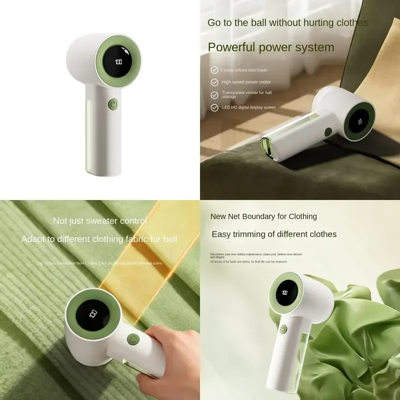Portable Rechargeable Electric Lint Remover with LED Power Display Fabric Shaver for Clothes