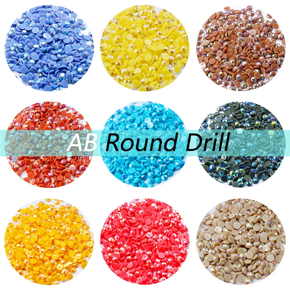 HUACAN AB Round Drill Diamond Painting Rhinestone Sale Mosaic Colorful Stones Resin Embroidery Gift Making