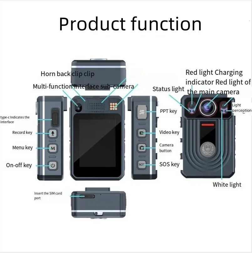 

JTY-Z2-A 4GB+64GB Enforcement Recorder Security Body Worn Cam Law 3G/32G,4G/64G,4G/128G